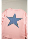 Apricot Studded Star Graphic Oversized Top