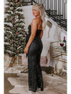 Bow Sequin Wide Leg Jumpsuit