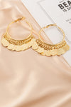 Gold Gorgeous Disc Tasseled Hoop Earrings