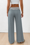 Black Stripe Colorblock Wide Leg Pants