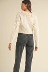 MABLE Ruffled Lace Crochet Sweater