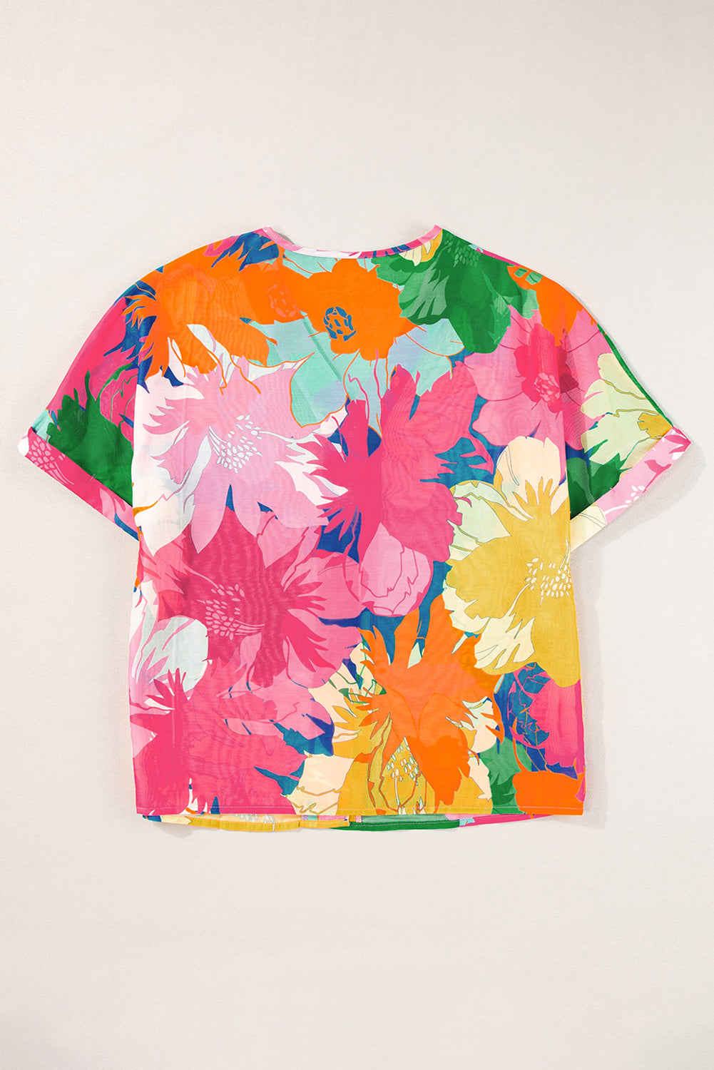 Multicolour Boho Floral V-Neck Dolman Blouse