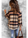 Brown Plaid Button Up Long Sleeve Flannel Shacket