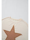 Apricot Studded Star Graphic Oversized Top