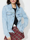 Button Up Long Sleeve Denim Shacket