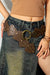 Chestnut Retro Hollow Disc Wide Belt