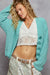 POL V-Neck Long Sleeve Cardigan with Exaggerated Buttons