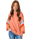 Flamingo Patchwork Drop Sleeve Loose Sweatshirt