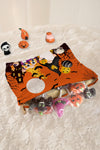 Orange Halloween Pumpkin Ghost Bat Gift Makeup Bag