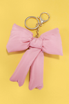 Racing Red Puff Bow Bag Charm Cute Keychain