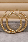 Gold Plated Diamond Cut Large Hoop Earrings