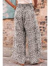 Desert Palm Boho Leopard Print Wide Leg Pants