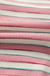 Pink Striped Patchwork Oversized Pullover Top