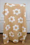 Parchment 127*152cm Floral Print Soft Throw Blanket