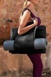Black Canvas Large Tote Yoga Mat Bag