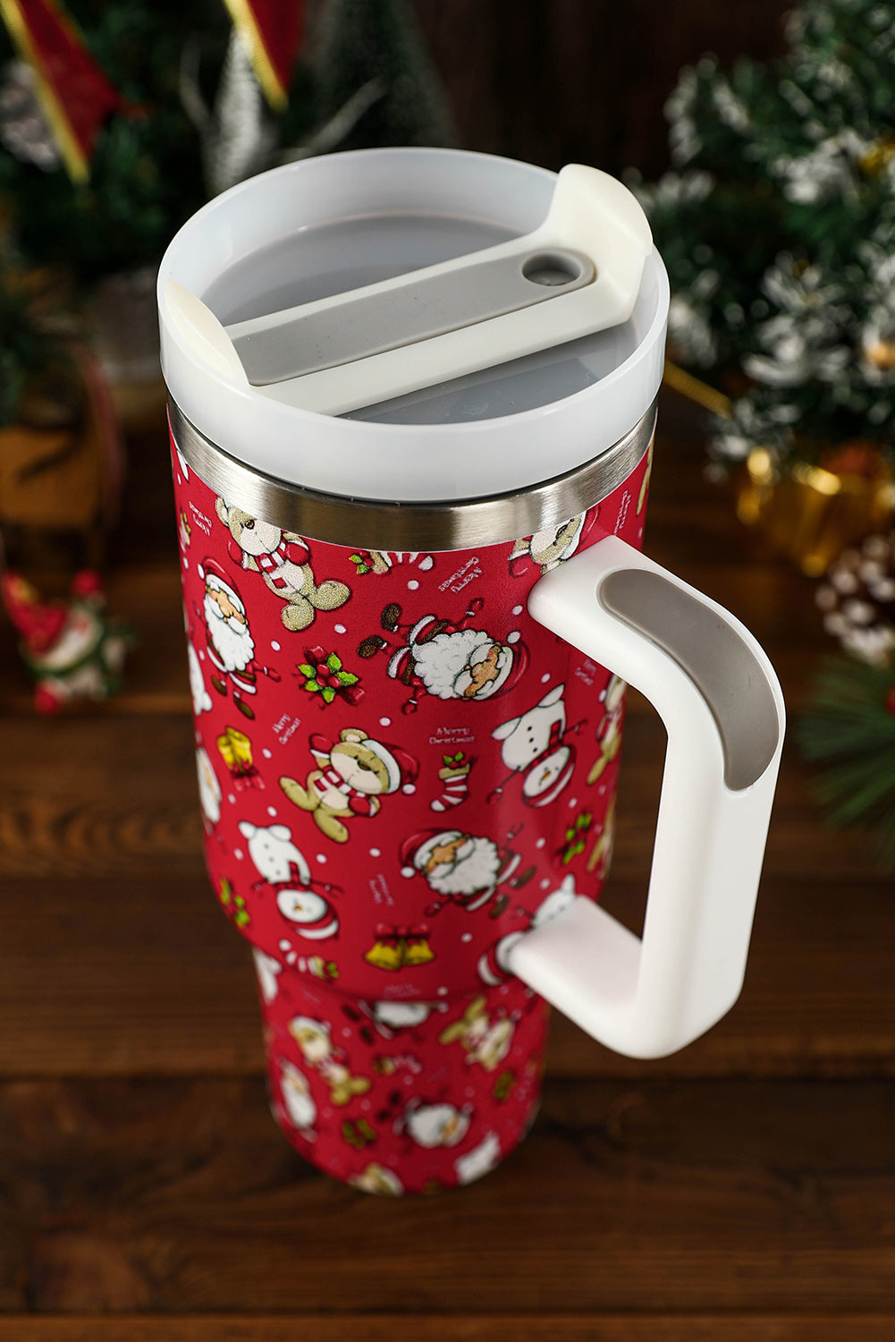 Blue Christmas Pattern Stainless Steel Tumbler