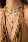Gold Boot Pendant Turquoise Necklace Set
