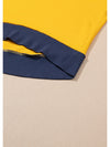 Yellow Color Block Thumbhole Sleeve Drop Shoulder Sweatshirt