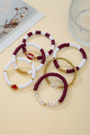 Red Dahlia GO GAME DAY Football Beaded Bracelet Set