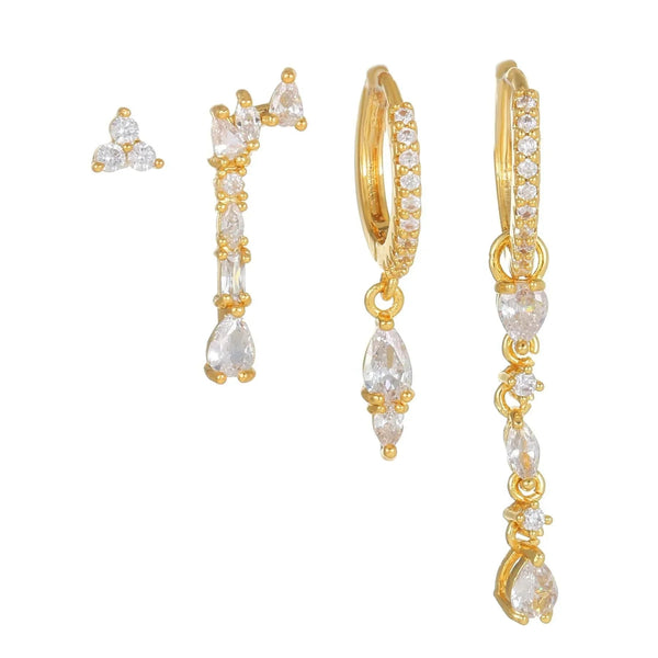 4 Pieces Teardrop Elegance Earring Set