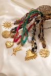 Gold Sun Pendant Chain Scarf Necklace