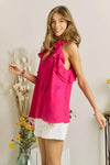 ADORA Ruffled Grecian Neck Top