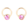 Calgary Pink Spiny Oyster Matrix Post Golden Earrings