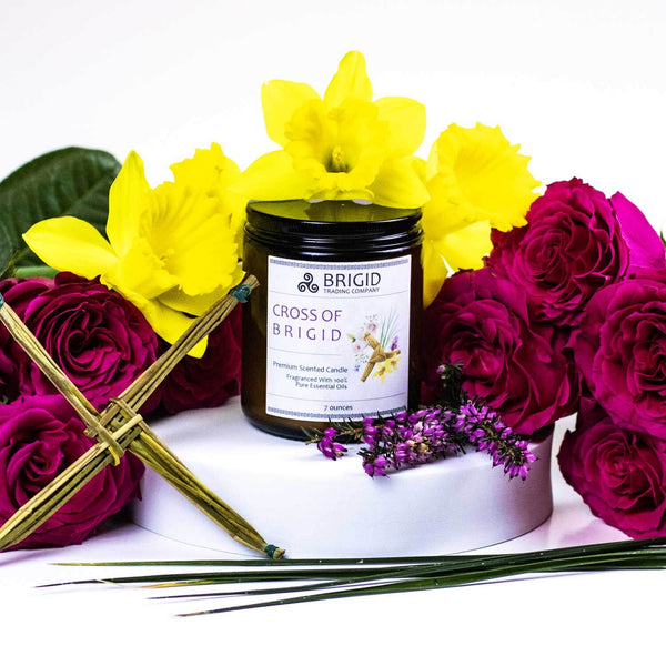Cross of Brigid Soy Wax Candle - Heather, Rose, Narcissus & Vetiver