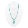 Carved Blue Turquoise and Sterling Silver Pendant