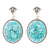 Carved Blue Turquoise Sterling Silver Drop Earrings