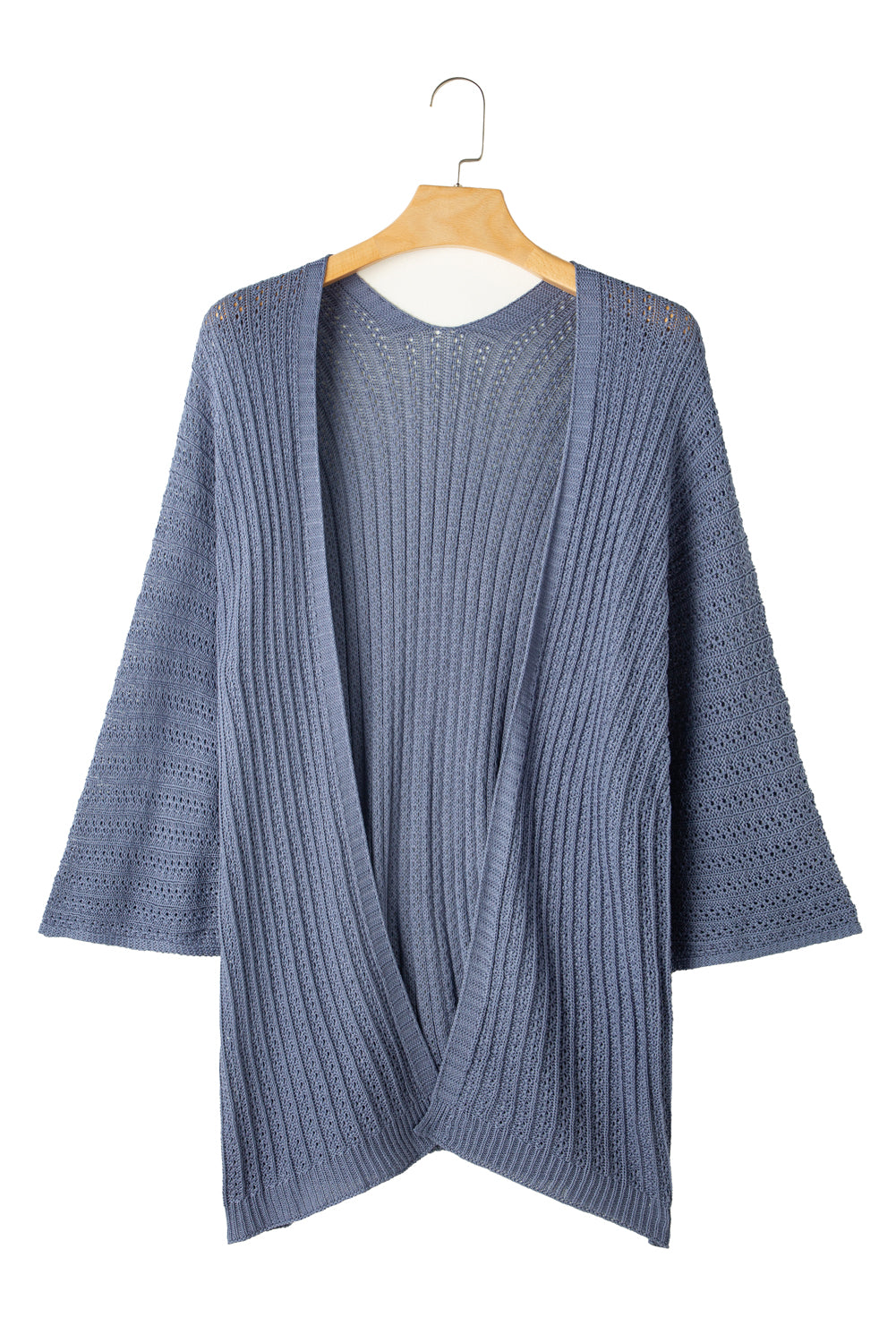 Rose Hollow-out Bracelet Sleeve Knit Cardigan