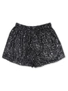 Black Sequin Straight Leg High Waist Casual Shorts