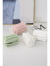 Clearly Aqua Solid Plush Zipper Square Makeup Bag