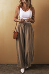 Drawstring Wide Leg Pants - Cocoa Yacht Club