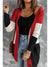 Color Block V-Neck Button Up Cardigan