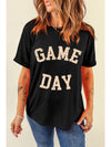 Black GAME DAY Crewneck Graphic T Shirt