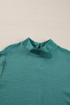 Skobeloff Swiss Dot Balloon Sleeve Patchwork Crinkle Blouse