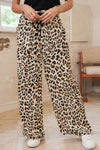 Parchment Allover Leopard Print Wide Leg Pants