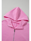 Bonbon Half Zipper Kangaroo Pocket Short Sleeve Hoodie