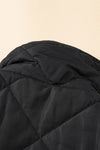 Black Zip Up Fleece Lined Quilted Vest Coat