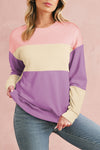 Sky Blue Colorblock Drop Shoulder Sweatshirt