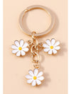 White Cute Daisy Shape Ornament Key Ring