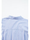 Sky Blue Stripe Dolman Sleeve Oversized Blouse