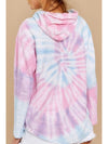 Drawstring Tie-Dye Long Sleeve Hoodie - Cocoa Yacht Club