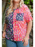 Leopard Colorblock Short Sleeve Plus Size Top