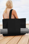 Black Canvas Large Tote Yoga Mat Bag