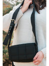 Black Solid Color Quilted Adjustable Strap Shoulder Bag