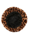 Thai Curry Leopard Plush Wide Brim Winter Fisherman Hat