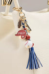 Gold Game Day Baseball Themed Tassel Keychain