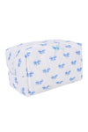 Sky Blue Sweet Bowknot Quilted Zipper Makeup Bag